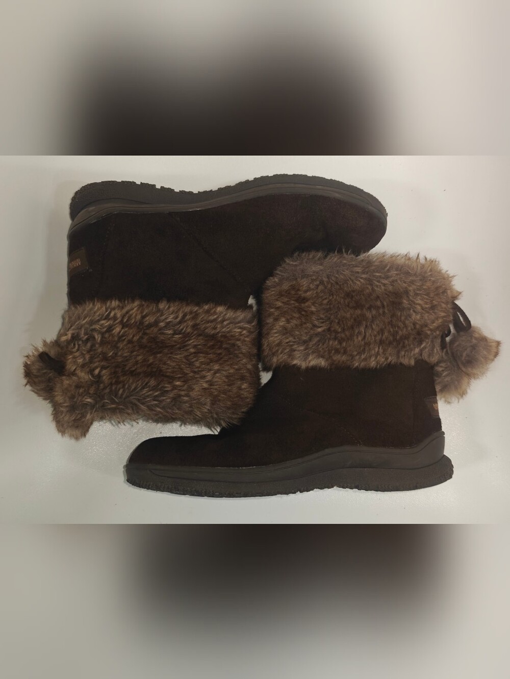 Minnetonka Somerville Womens 8M Chocolate Suede Ankle Boots Casual